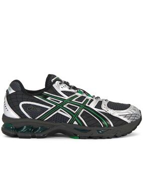 Asics Sneaker in Obsidian, Grey & Green Basil